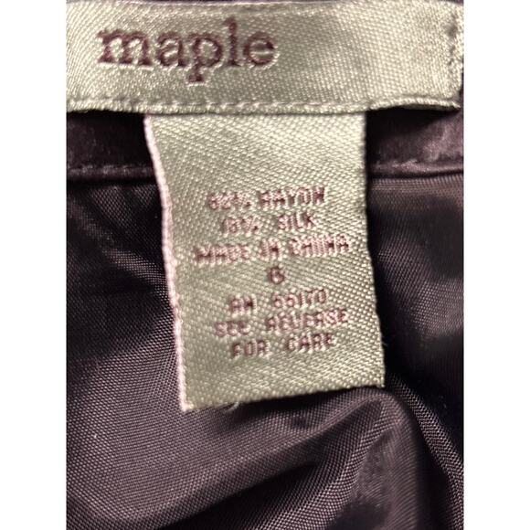 Maple Black Velvet Strapless Mini Dress S Embroidered Festive Fairy Whimsygoth - Picture 5 of 6